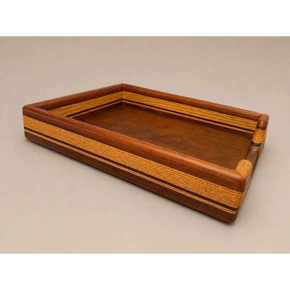 Danish Modern Paper Tray & Letter Organizer in Teak, Maple & Walnut